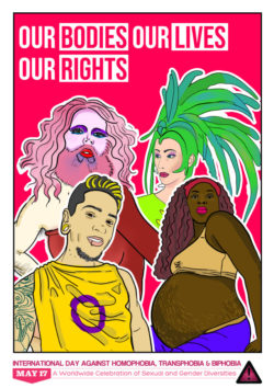 Our Bodies, Our Lives, Our Rights Poster - Pink background